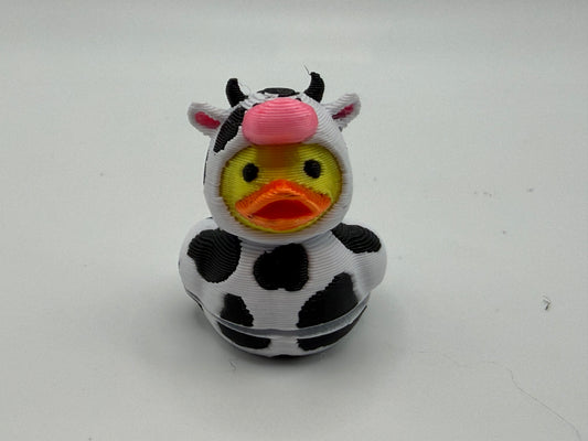 Magnetic Ducky wearing Cow Suit